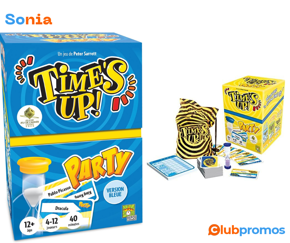 Bon plan amazon Repos Production - Time's Up Party - Version Bleue - En Français - Jeu de Soci...png