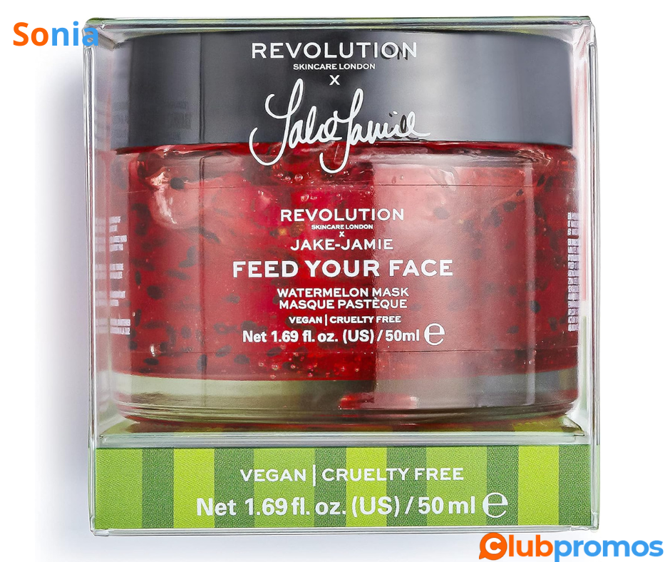 Bon plan Amazon Revolution Skincare London, Masque hydratant pour le visage à la pastèque de J...png