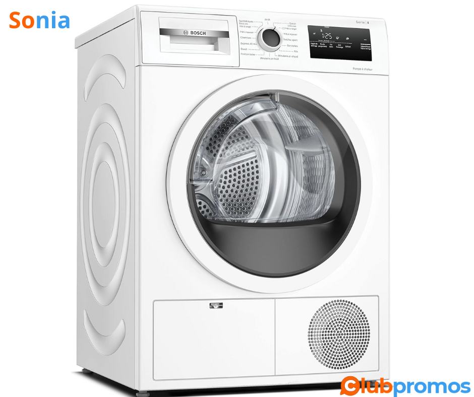 Bon plan amazon Sèche-Linge Bosch WTH83V13FR - 8kg, Pompe à Chaleur, Blanc à 460,99€ au lieu d...png