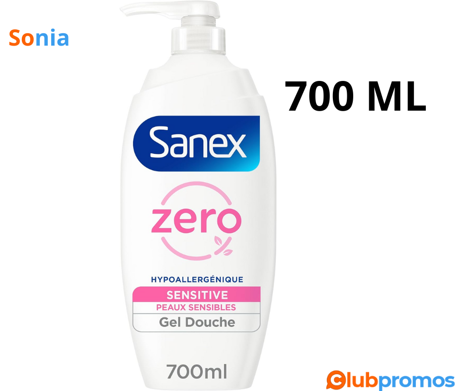 Bon Plan Amazon Sanex - Pompe Gel douche Zéro Sensitive Pompe - Peaux sensibles - sans savon -...png