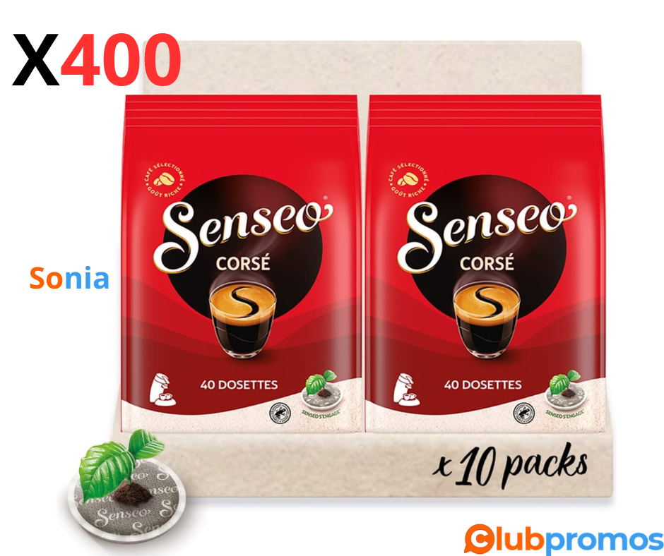 Bon Plan Amazon Senseo Café 400 Dosettes Corsé (lot de 10 x 40).png