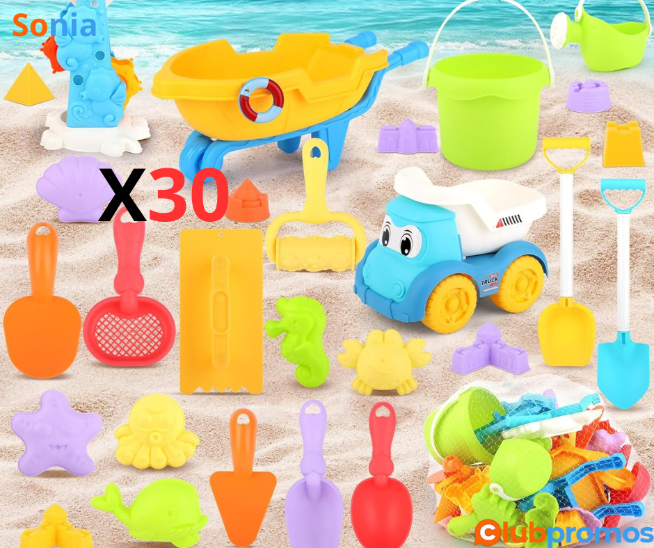 Bon Plan Amazon Set de jouets de plage 30 pièces VFANDV - 11,99€ au lieu de 19,99€ sur Amazon.png