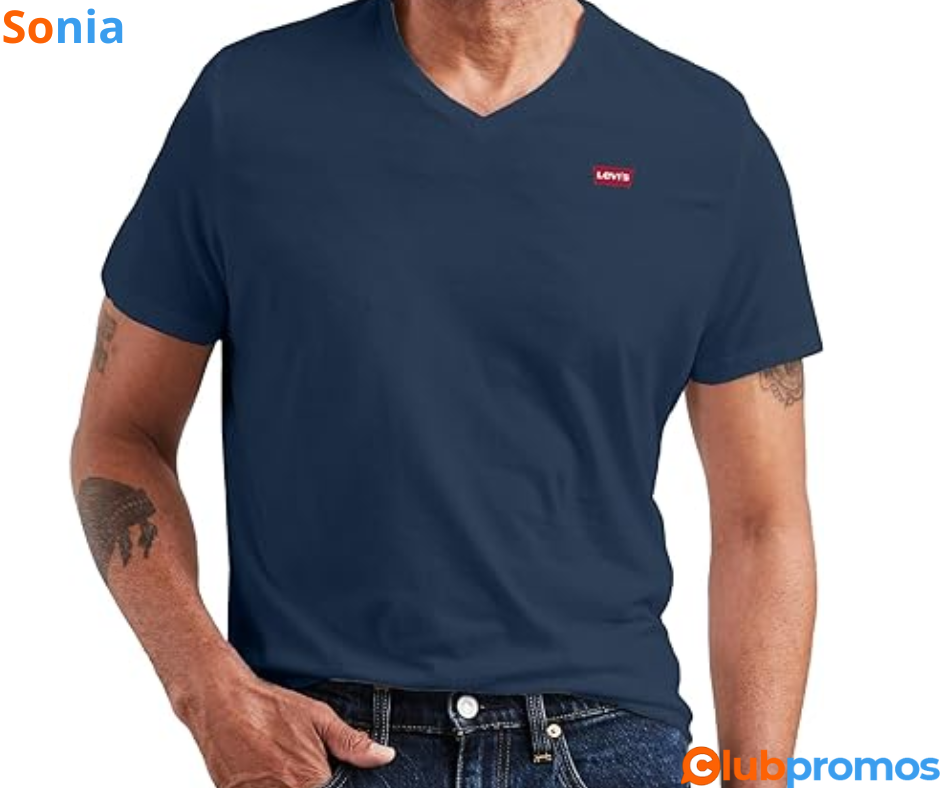 Bon plan Amazon T-shirt Levi's homme col V à partir de 12,95€ au lieu de 25€ sur Amazon.png