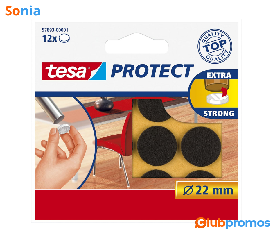 Bon Plan Amazon Tesa Protect Feutres Anti-Rayures – Patins Feutre Autocollants pour une Protec...png