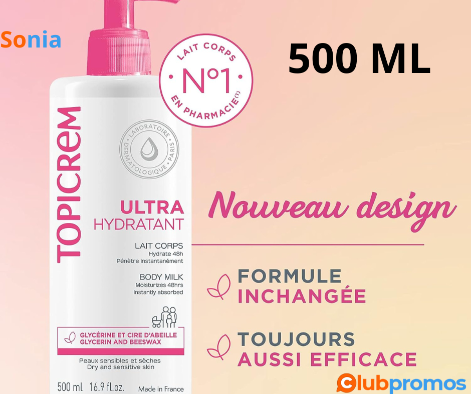 Bon Plan Amazon Topicrem - Ultra Hydratant Lait Corps 500 ml à 7,41€ au lieu de 10,59€ sur Ama...png