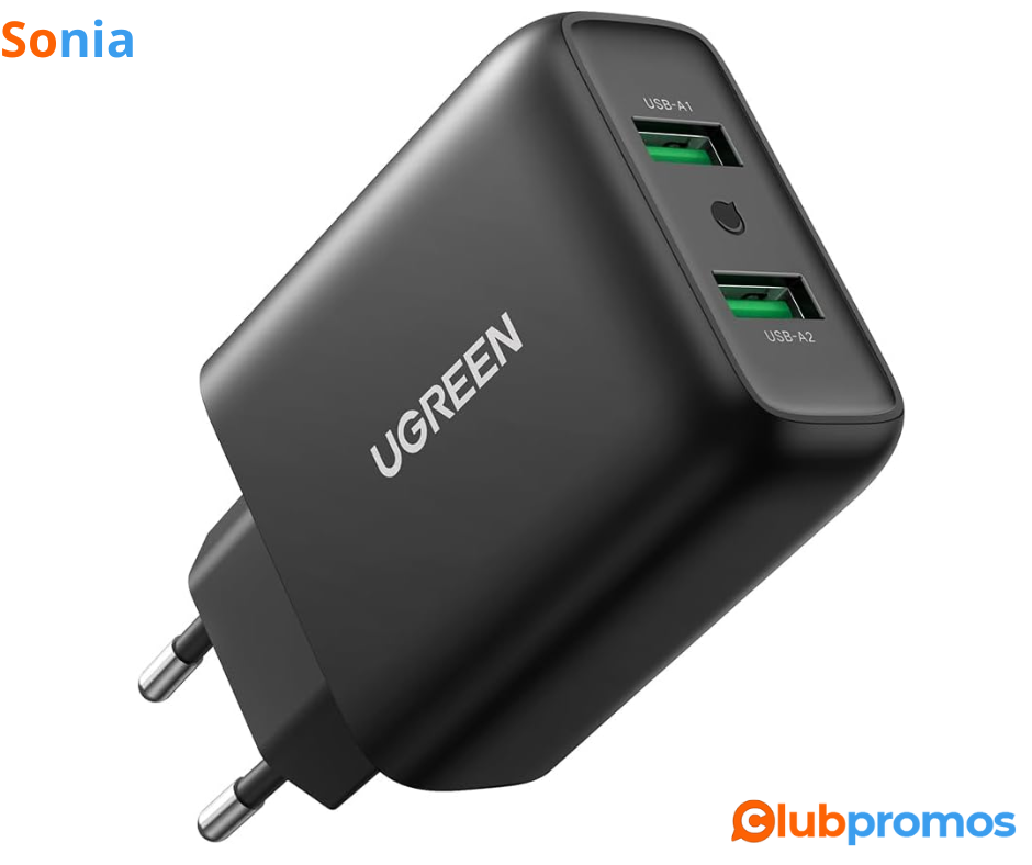 Bon plan Amazon UGREEN 18W Quick Charge 3.0 Chargeur Secteur USB 2 Ports Compatible avec Galax...png