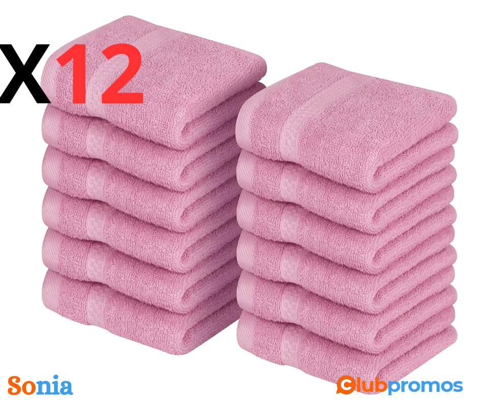 bon plan amazon Utopia Towels - Lot de Serviettes de Toilette Premium (30 x 30 CM, Rose) 100% ...png