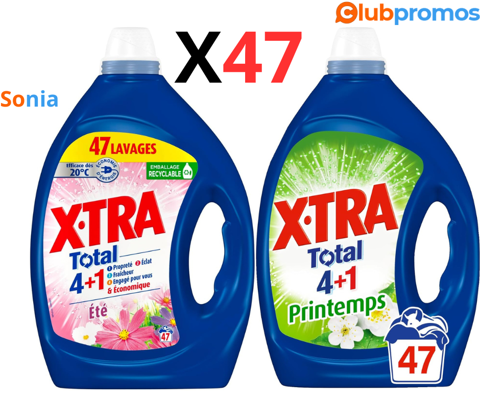 bon plan amazon X•Tra Total - 47 lavages - Lessive liquide - 4 en 1 - Entretien du linge .png