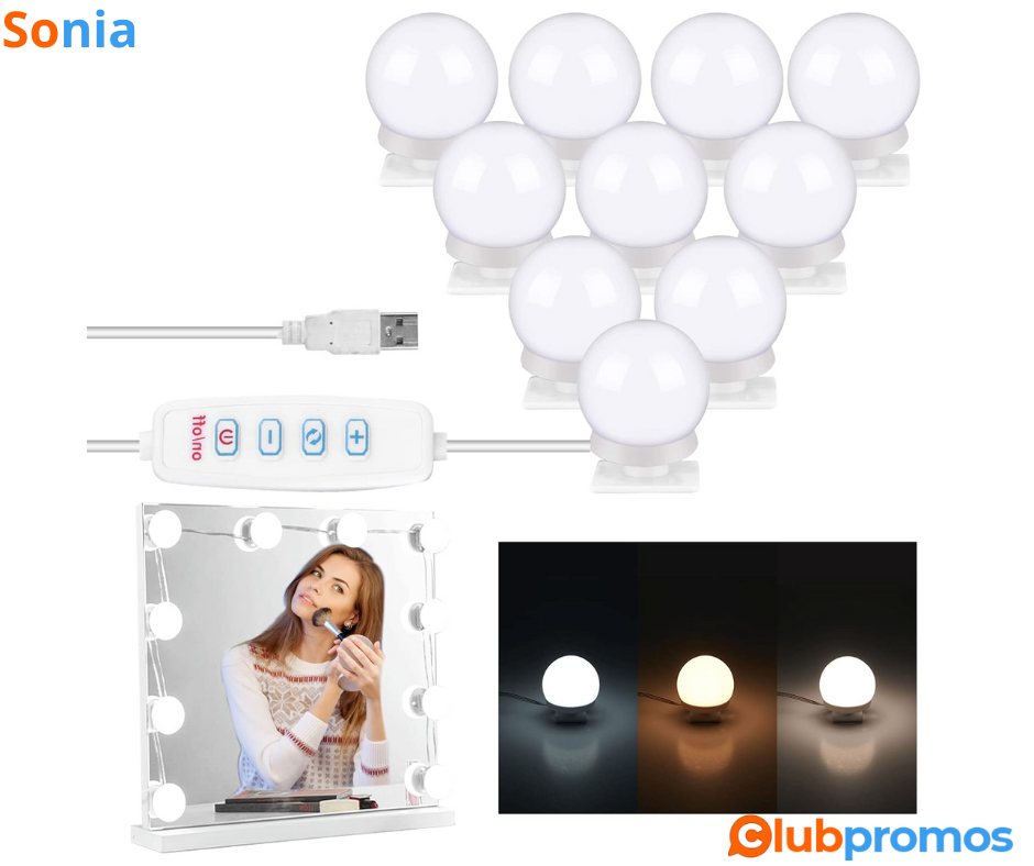 Bon plan Amazon YOYIAG Lumière de Miroir LED Miroir Miroir LED Maquillage 10 Ampoules Hollywoo...png