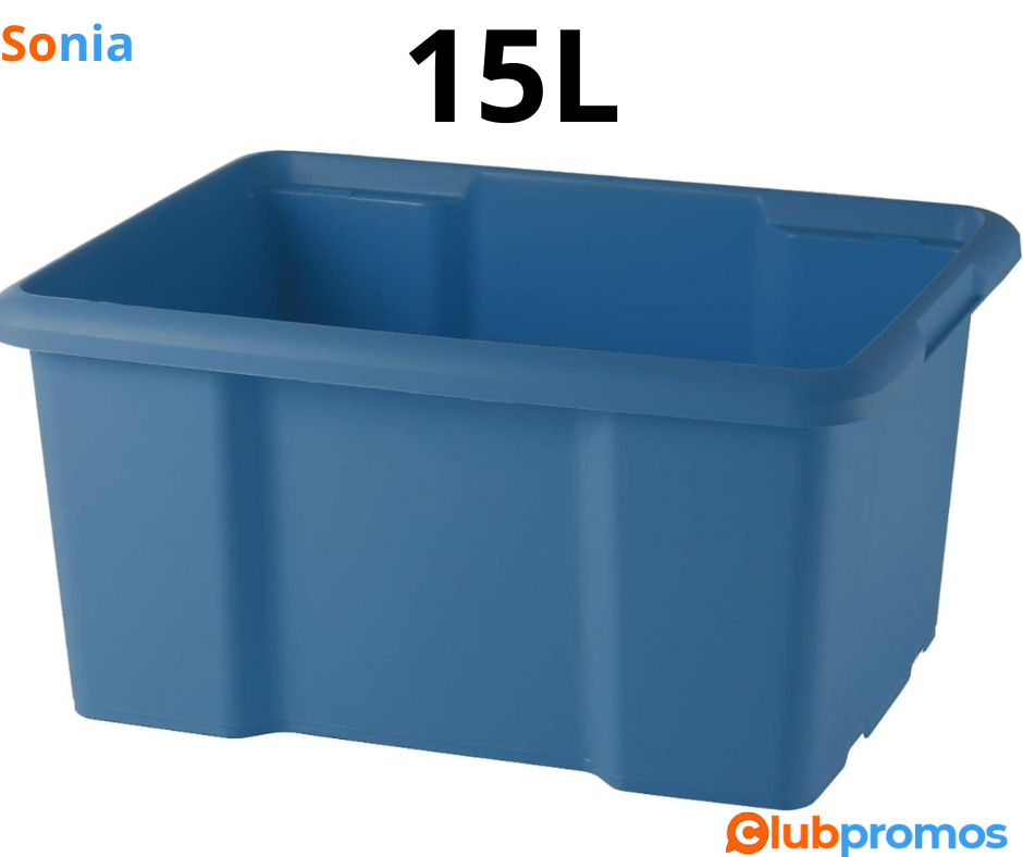 Bon Plan Bac de Rangement 15L Sundi en Plastique Recyclé Bleu à 3,90€ sur Amazon.png