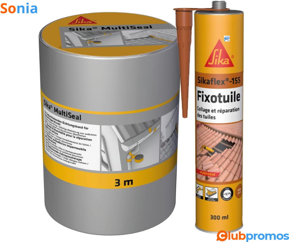 Bon Plan Bande d'étanchéité autocollante + Mastic pour tuiles SIKA à 14,18€ au lieu de 23,90€ ...png