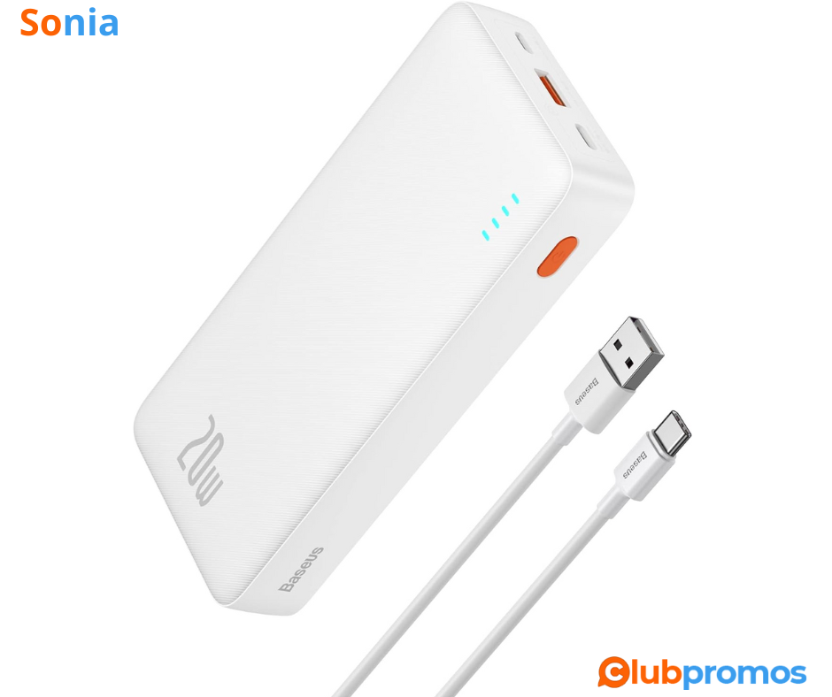 Bon Plan Baseus Batterie Externe 20000mAh, Power Bank 20W USB C à 15,74 € au lieu de 23,99 € s...png