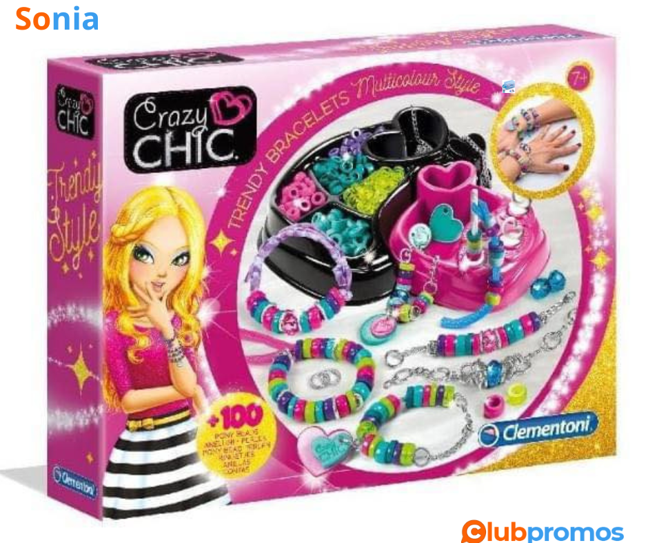 Bon Plan Coffret de créations de bracelets arc-en-ciel Crayzy Chic de Clémentoni - 9,49€ au li...png