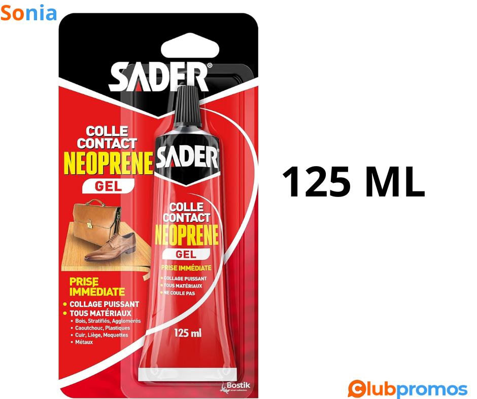 Bon Plan Colle Extra Forte Sader Contact Néoprène Gel – 125 ml – 3,59€ au lieu de 7,50€ sur Am...png