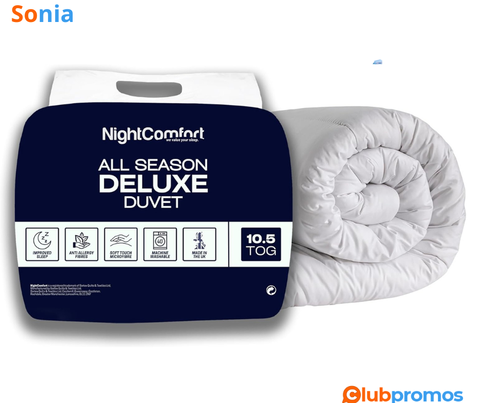 Bon Plan Couette Hypoallergénique Night Comfort 100_ Microfibre pour lit Double à 22,41€ sur A...png