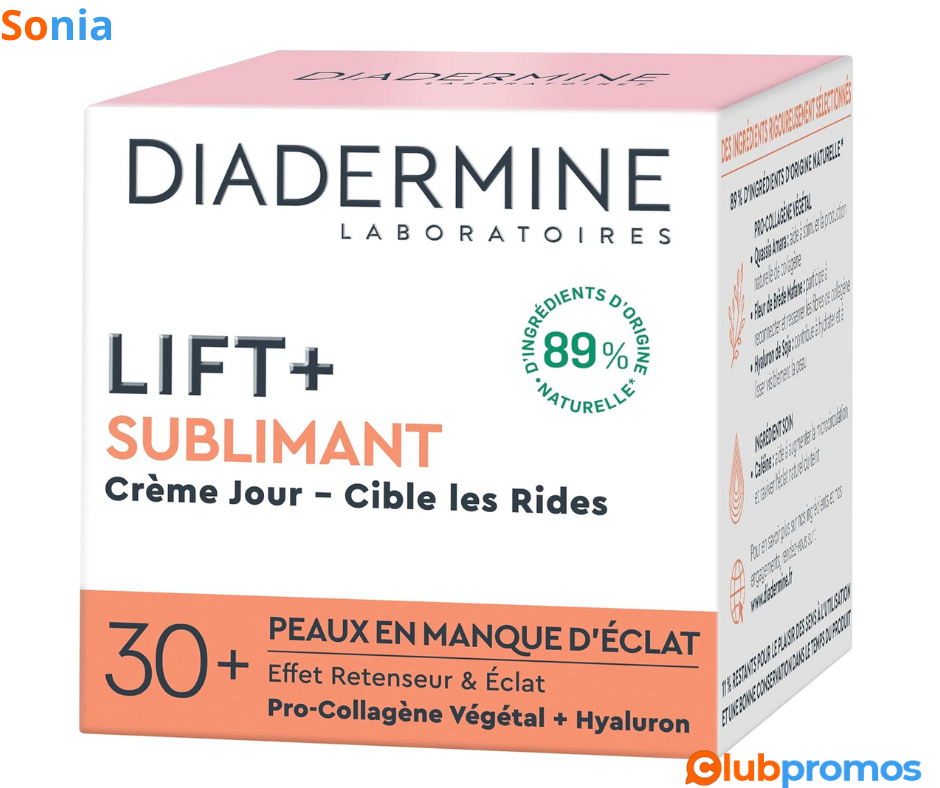 Bon Plan Crème de Jour Diadermine Lift+ Sublimant - Anti-Rides Ultra Fermeté à 4,80€ sur Amazon.png