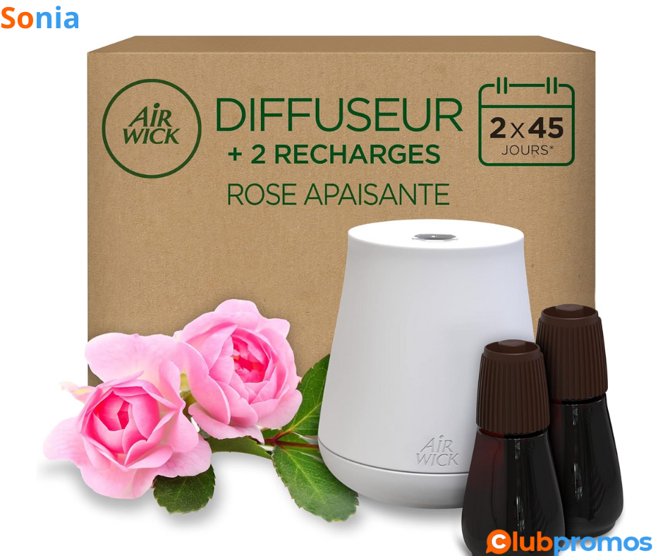 Bon Plan Diffuseur Air Wick Essential Mist + 2 Recharges Parfum Rose Apaisante à 9,85 € au lie...png