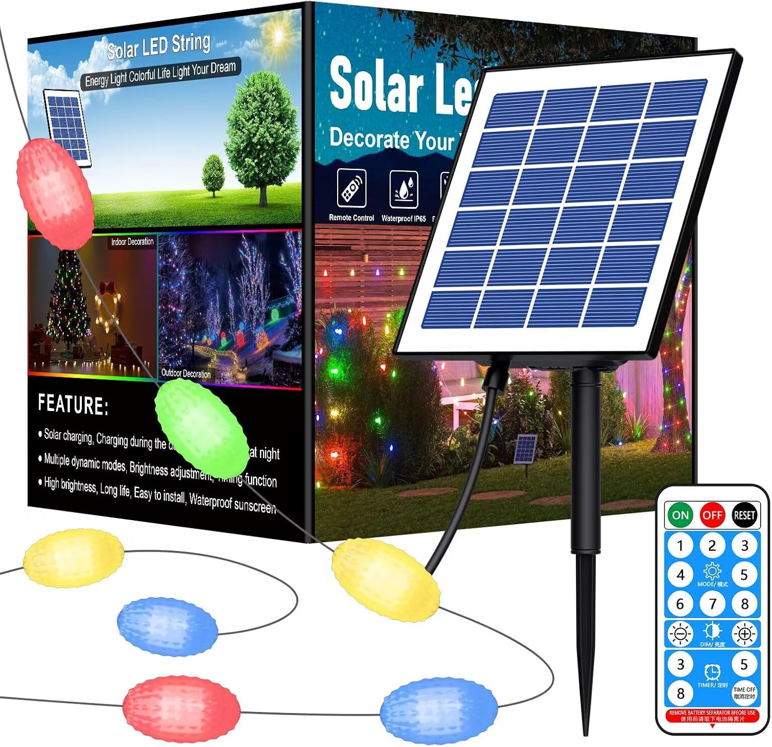 Bon Plan Guirlande lumineuse solaire extérieur Uniontang - 20 m,132 ampoules, télécommande inc...jpg