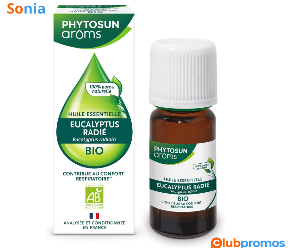 Bon Plan Huile Essentielle Eucalyptus Radié BIO - Phytosun Aroms - 10 ml à 3,20€ sur Amazon.png