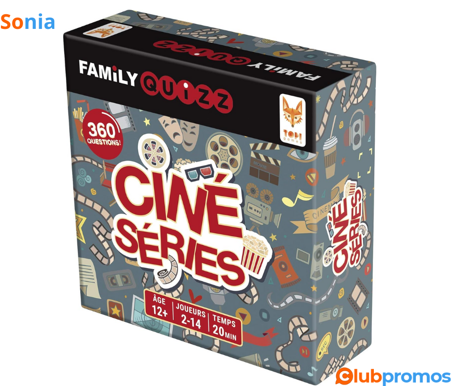 Bon plan Jeu de société Family Quizz Cinéma et Séries TV - Topi Games à 3,52€ au lieu de 9,99€...png