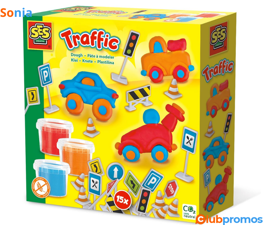 Bon Plan Jeu traffic SES Creative - Pâte à modeler - Circulation, 00415 - 4,29€ au lieu de 12,...png