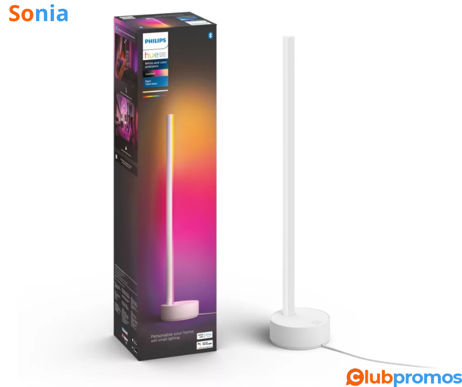 Bon Plan Lampe connectée PHILIPS HUE W&C Gradient Sign blanc à 139,99€ au lieu de 199,99€ sur ...png