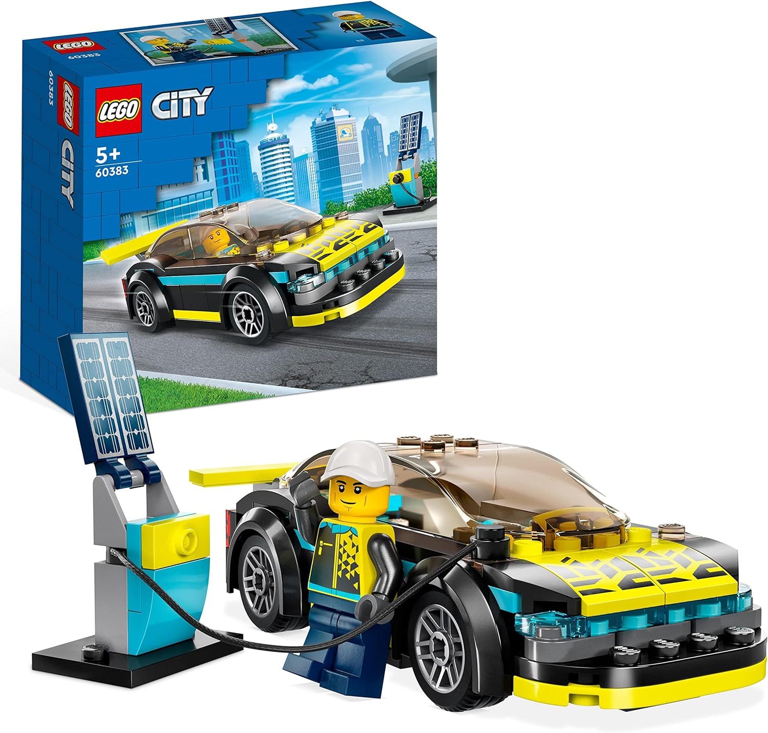 bon plan LEGO 60383 City La Voiture de Sport Électrique, Jouet pour Garçons et Filles de 5 Ans...jpg