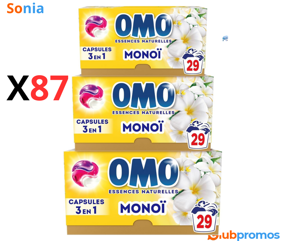 Bon Plan Lessive liquide en capsules 3-en-1 OMO Oui pour Tahiti - 87 Lavages (Lot de 3x29) à 2...png