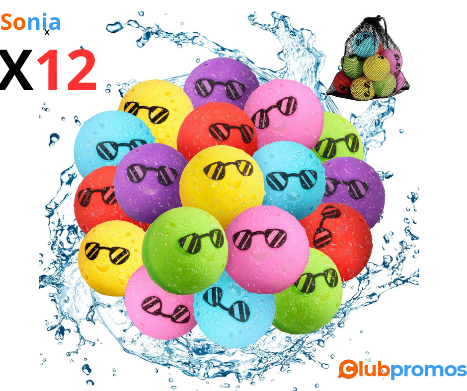 Bon Plan Lot de 12 Ballons Réutilisables en Silicone IEEILULU à 6,99€ sur Amazon.png