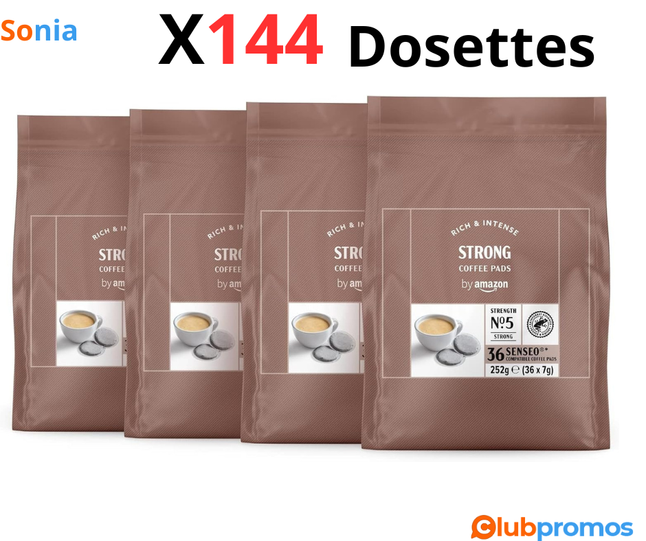 Bon Plan Lot de 144 dosettes de café compatibles Senseo (classique, corsé ou créma) à 12,20€ s...png