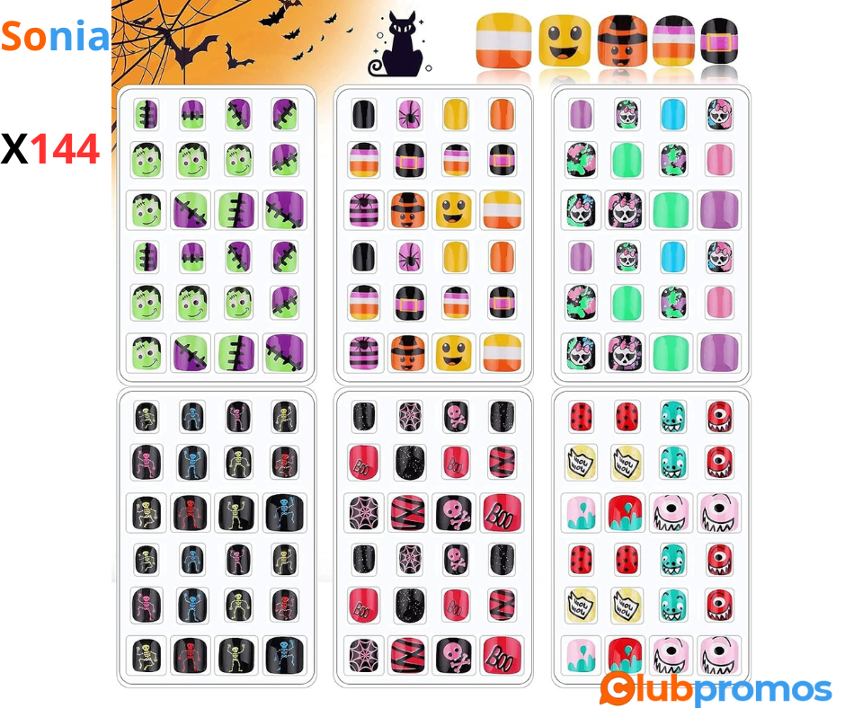 Bon Plan Lot de 144 Faux Ongles Halloween Ebanky à 5,99€ sur Amazon.png