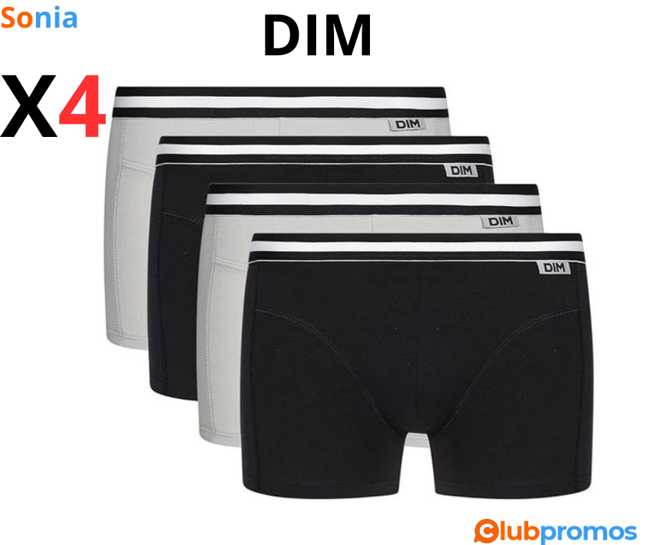 Bon Plan Lot de 4 Boxers DIM Ecodim Coton Stretch Confort et Maintien à 17,05€ sur Amazon.png