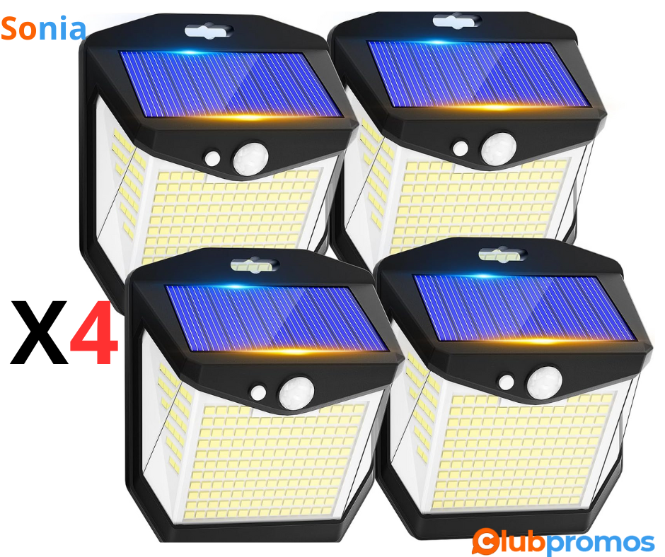 Bon Plan Lot de 4 Lampes Solaires Vanranger LED 248 LED - Éclairage 270° à 13,22€ sur Amazon (...png