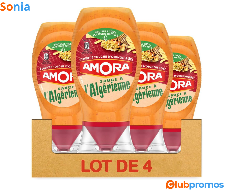 Bon Plan Lot de 4 Sauces à l'Algérienne Amora - 250g chacune à 5,88€ sur Amazon.png