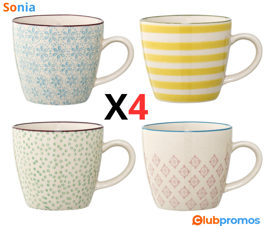 Bon Plan Lot de 4 Tasses Patrizia Bloomingville – 6,90€ au lieu de 16,14€ sur Amazon.png