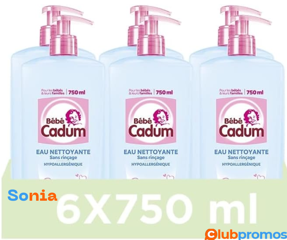 Bon plan Lot de 6 cadum Bébé Eau Nettoyante Douceur Bébé 750 ml 17,14€ au lieu de 29,94€ sur a...png