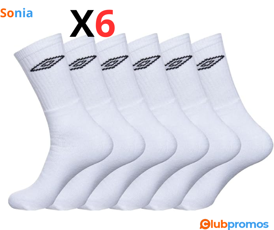 Bon Plan Lot de 6 - UMBRO Chaussettes Hautes Homme, confortables – 14,90€ au lieu de 24,90€ su...png