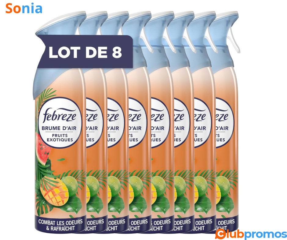 Bon Plan Lot de 8 Febreze Sprays Aérosol 300 ml pour 16,32€ sur Amazon.png