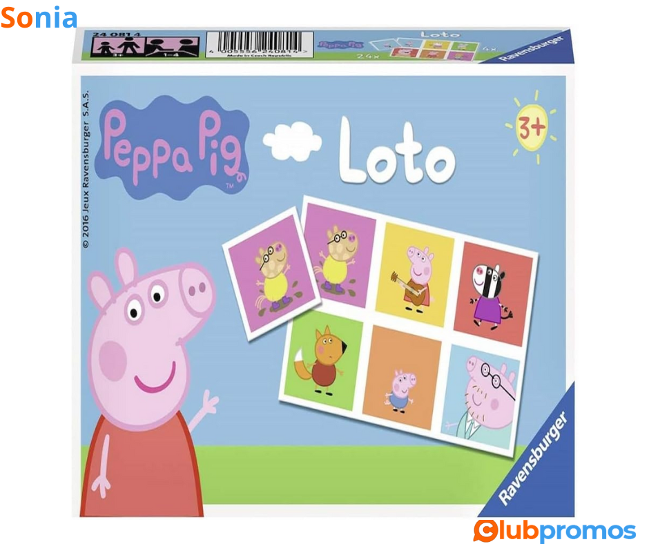 Bon Plan Loto Peppa Pig – Jeu éducatif Ravensburger à 3,60€ au lieu de 9,99€ sur Amazon.png