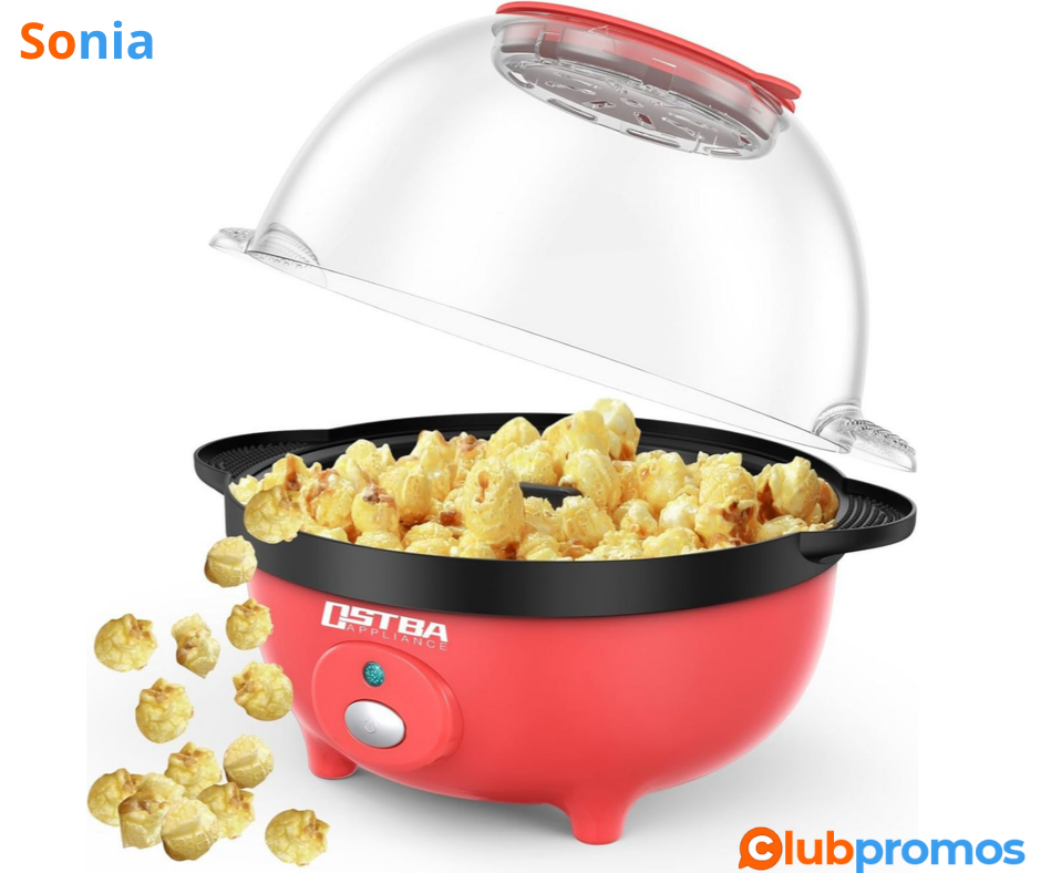 Bon Plan Machine à Pop Corn Tiastar 650W avec Revêtement Antiadhésif, 3L de Capacité à 19,99€ ...png