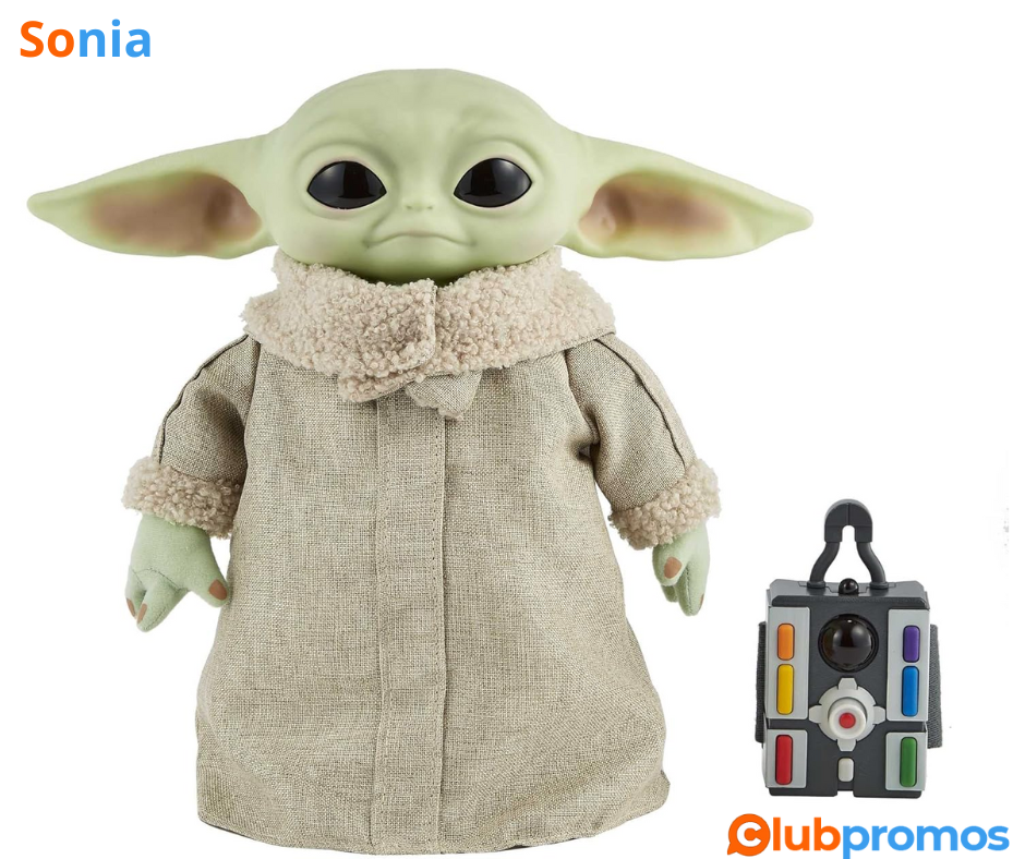 bon plan Mattel Disney Star Wars Le Mandalorien, Bébé Yoda Peluche Animée L’Enfant Radiocomman...png