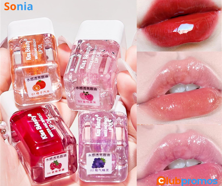 Bon Plan Mikabila Lip Balm(02)4 PCS Liquide Scintillant Brillant À Lèvres Ensemble,Gloss Trans...png