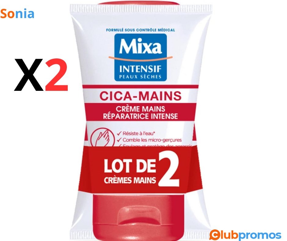 Bon Plan Mixa Cica-Mains Crème Mains Réparatrice Intense - Lot de 2 x 50 ml – 4,98€ sur Amazon.png