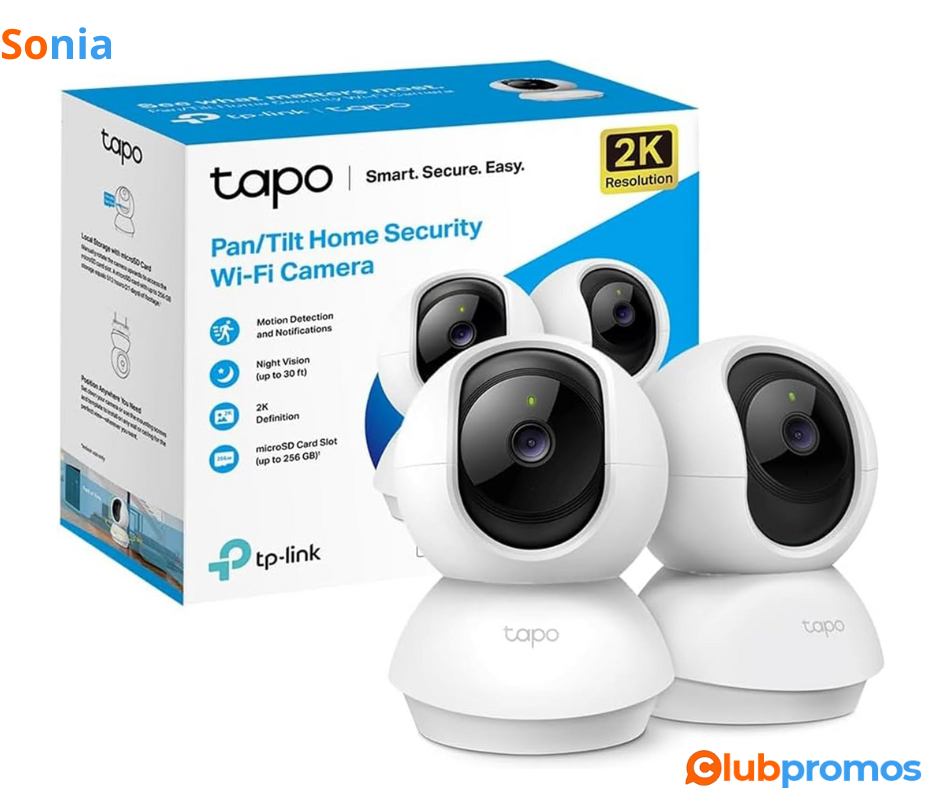 Bon Plan Pack de 2 Caméras de Surveillance Intérieure WiFi Tapo C210 2K (3MP) à 39,90€ sur Ama...png