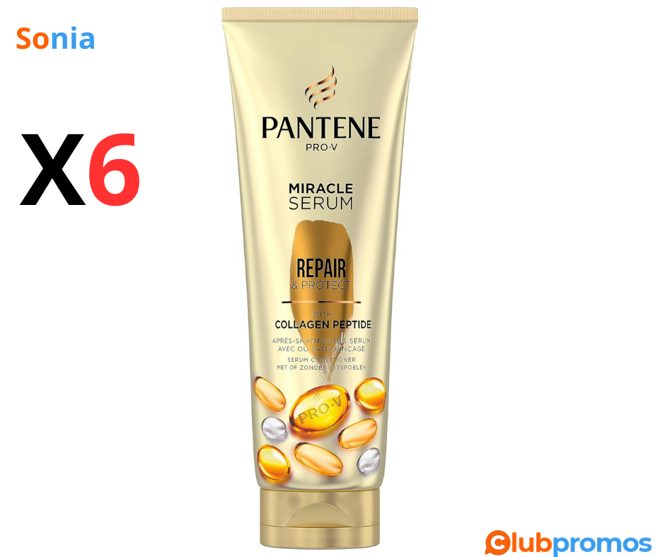 Bon Plan Pack de 6 Pantene Pro-V Après Shampoing 3 Minute Miracle Repair & Protect (200 ml) à ...png