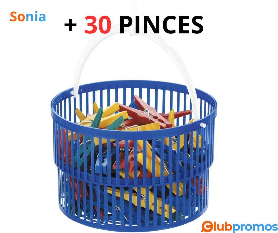 Bon Plan Panier avec 30 pinces à linge WENKO à 5,89€ au lieu de 16,82€ sur Amazon.png