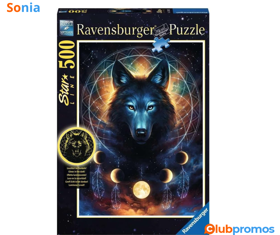 Bon Plan Puzzle Ravensburger Star Line Loup Lumineux à 6,48 € au lieu de 13 € sur Amazon.png