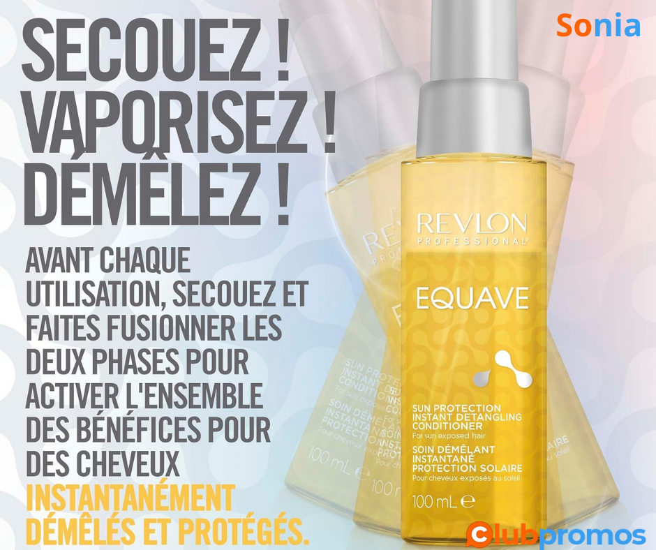 Bon Plan Soin Démêlant Revlon Professional Equave™ Bi-Phase Professionnel Protection Solaire à...png