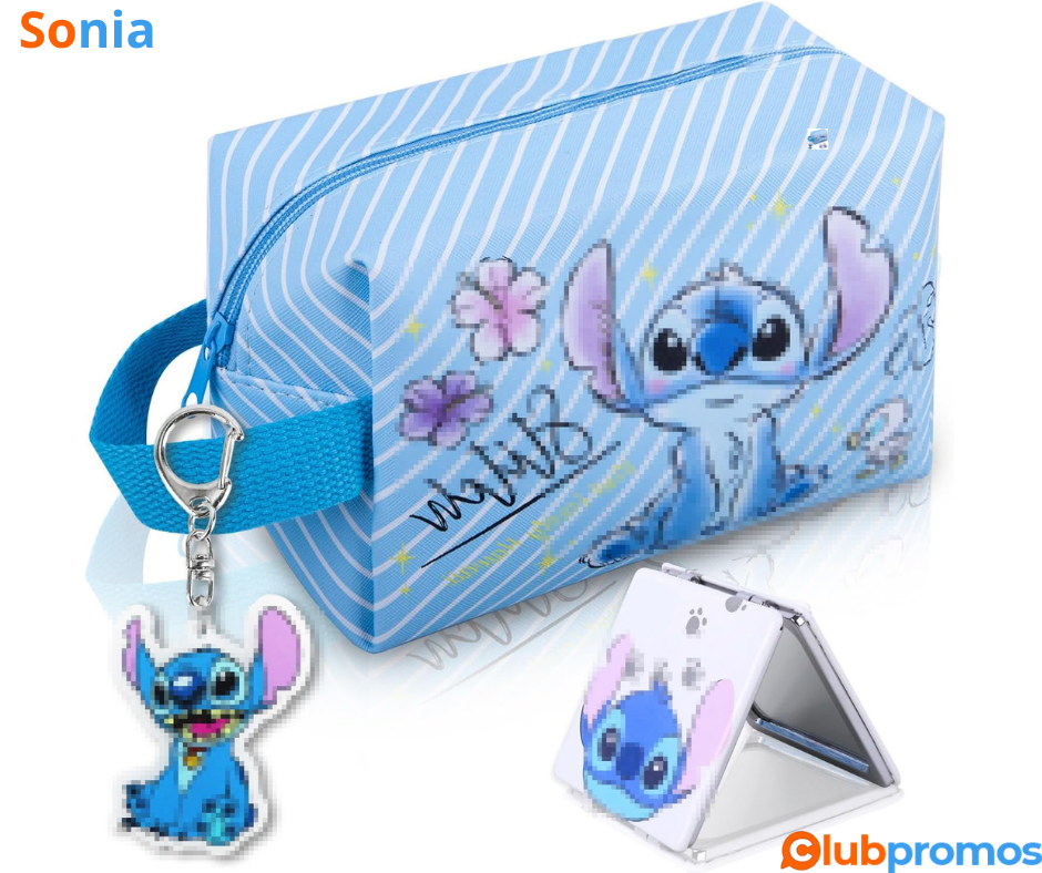 Bon Plan Trousse de toilette Stitch + Miroir + Porte-clé à 11,27€ sur Amazon.png