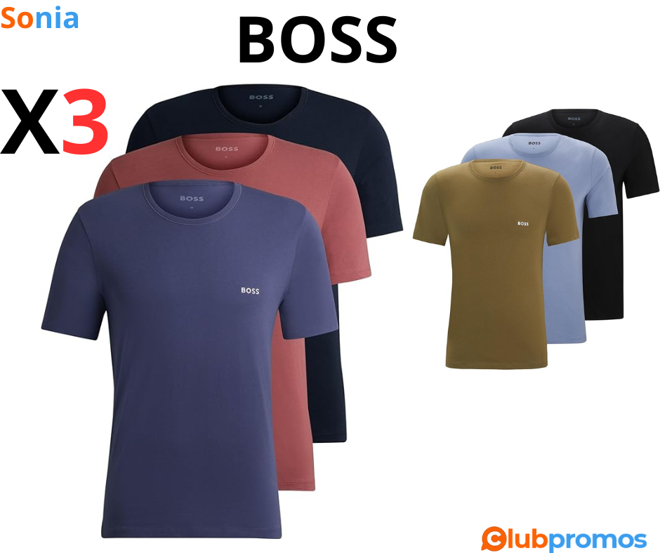 BOSS Hommes TShirtRN 3P Classic Lot de Trois t-Shirts en Coton à Logo brodé.png